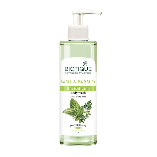 Восстанавливающий гель для душа с Базиликом и Петрушкой (200 мл), Basil &amp; Parsley Revitalizing Body Wash, произв. Biotique #1