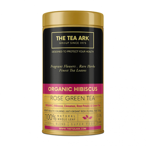 Зеленый чай с органическим Гибискусом и Розой (50 г), Organic Hibiscus Rose Green Tea Tin, произв. INLIFE #1