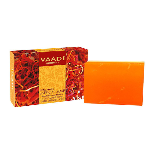 Мыло для отбеливания кожи с Шафраном (75 г), Luxurious Saffron Soap Skin Whitening Therapy, произв. Vaadi Herbals #1