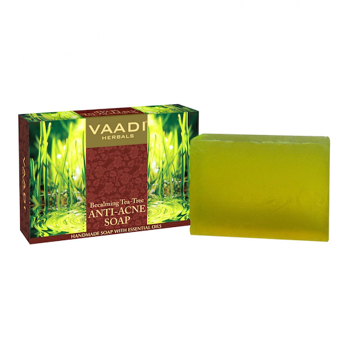 Успокаивающее мыло против акне с Чайным деревом (75 г), Becalming Tea-Tree Anti-Acne Soap, произв. Vaadi Herbals #1