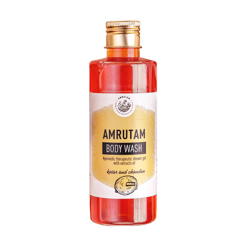 Гель для душа с Шафраном и Сандалом (200 мл), Kesar And Chandan Body Wash, произв. Amrutam #1