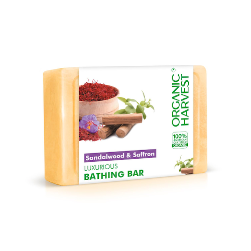 Мыло для ванной Сандал и Шафран (125 г), Sandalwood &amp; Saffron Luxurious Bathing Bar, произв. Organic Harvest #1