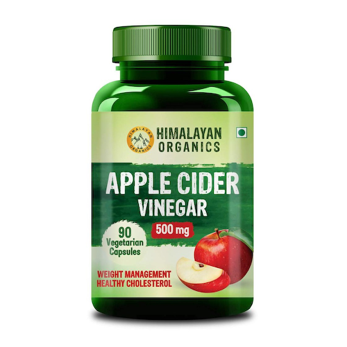 Яблочный уксус (90 кап, 500 мг), Apple Cider Vinegar, произв. Himalayan Organics #1