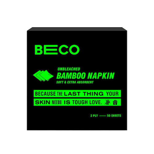 Небеленые бамбуковые салфетки (50 шт), Unbleached Bamboo Napkin, произв. Beco #1