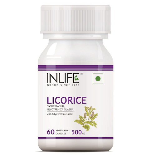 Cолодка (60 кап, 500 мг), Licorice, произв. INLIFE #1