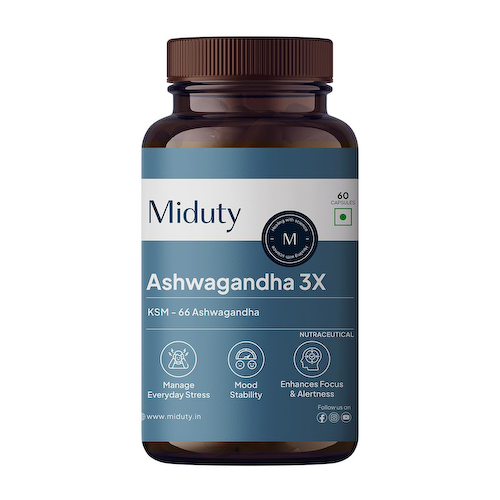 Ашваганда 3Х (60 кап, 500 мг), Ashwagandha 3X, произв. Miduty #1