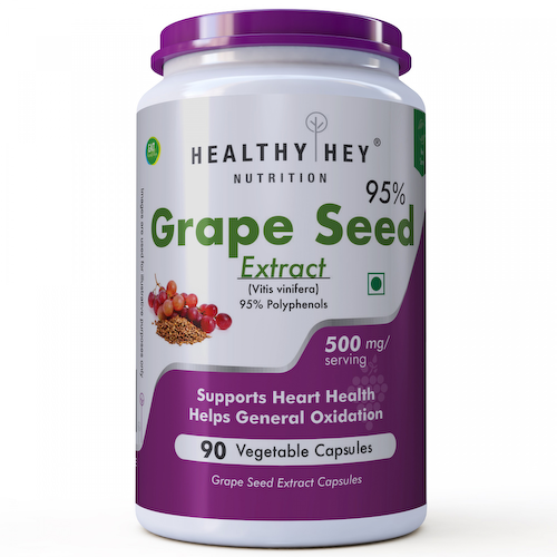 Экстракт Виноградных косточек (90 кап, 500 мг), Grape Seed Extract, произв. HealthyHey #1