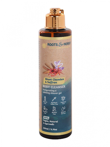 Гель для душа с Сандалом и Шафраном (200 мл), Chandan &amp; Saffron Body Wash Cleanser, произв. Roots &amp; Herbs #1