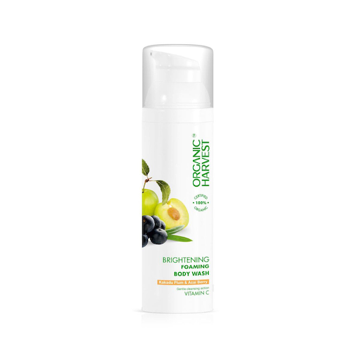 Гель для душа со сливой Какаду и ягодами Асаи (250 мл), Brightening Foaming Body Wash Kakadu Plum &amp; Acai Berry, произв. Organic Harvest #1