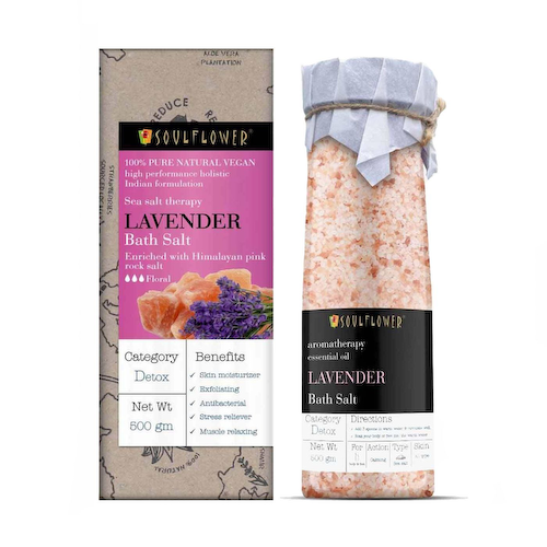 Гималайская розовая соль с Лавандой (500 г), Lavender Bath Salt with Himalayan Pink Rock Salt, произв. Soulflower #1