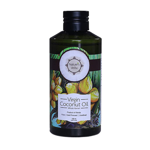 Кокосовое масло холодного отжима: для ухода за телом и волосами (150 мл), Virgin Coconut Oil Cold Pressed, произв. Nature&apos;s Veda #1
