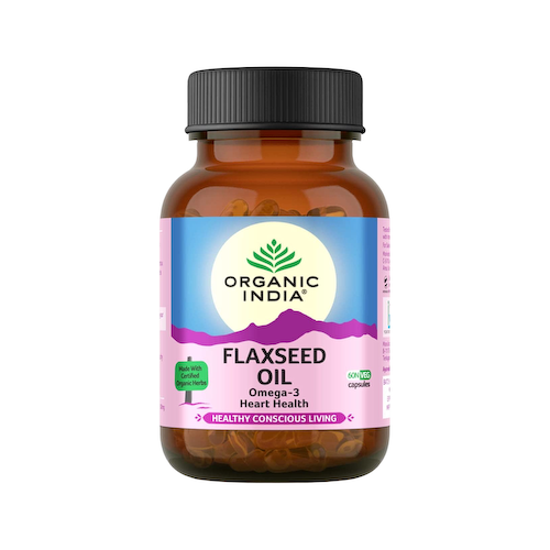 Льняное масло (60 кап, 500 мг), Flaxseed Oil, произв. Organic India #1