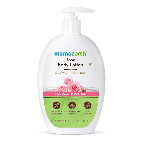 Лосьон для тела с Розой: для глубокого увлажнения кожи (400 мл), Rose Body Lotion for Deep Hydration, произв. Mamaearth #1