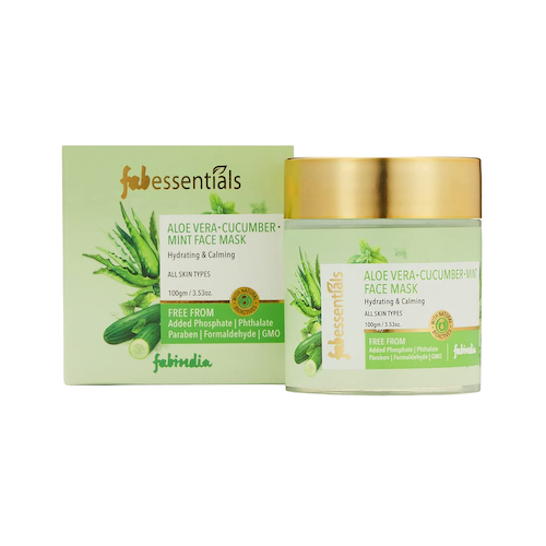 Маска для лица с Алоэ вера, Огурцом и Мятой (100 г), Aloe Vera Cucumber &amp; Mint Face Mask, произв. Fabessentials #1