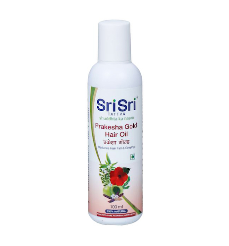Масло от седины и выпадения волос (100 мл), Prakesha Gold Hair Oil, произв. Sri Sri Tattva #1