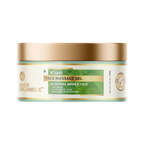 Массажный гель для лица с Алоэ вера, Нимом и Тулси (100 г), Face Massage Gel Aloe Vera, Neem &amp; Tulsi, произв. Khadi Organique #1