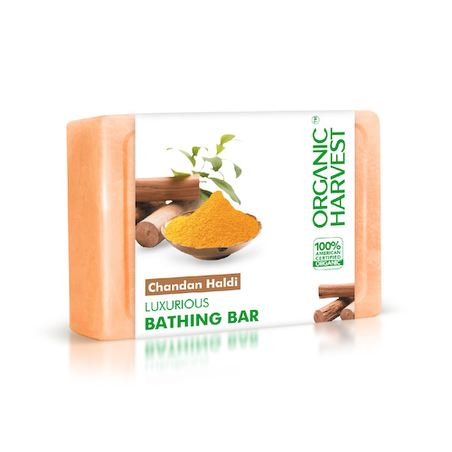 Мыло для ванной Сандал и Куркума (125 г), Chandan Haldi Luxurious Bathing Bar, произв. Organic Harvest #1