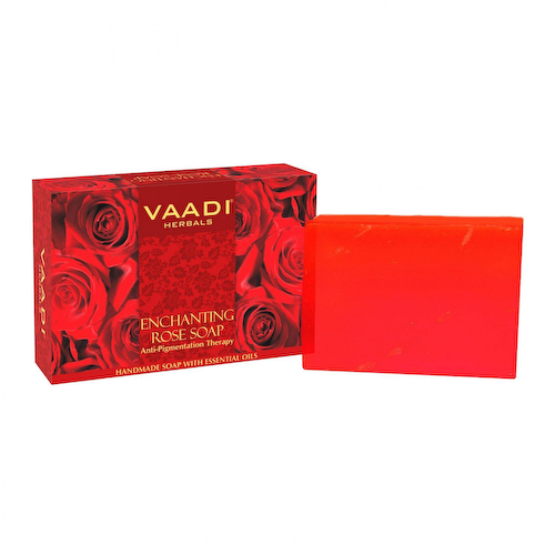 Мыло против пигментации с Розой (75 г), Enchanting Rose Soap Anti-Pigmentation Therapy, произв. Vaadi Herbals #1