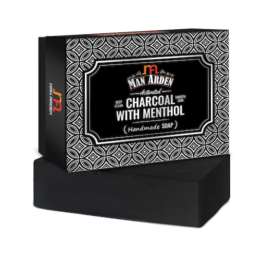 Мыло ручной работы с Активированным углем и Ментолом (125 г), Activated Charcoal with Menthol Handmade Soap, произв. Man Arden #1