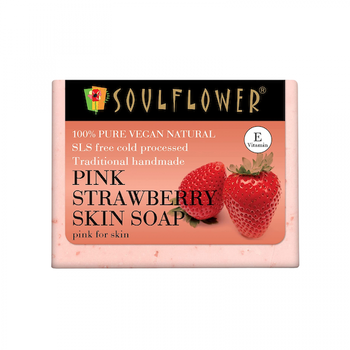 Мыло ручной работы с Клубникой (150 г), Pink Strawberry Skin Soap, произв. Soulflower #1