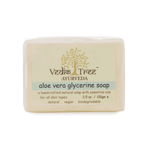 Мыло с Алоэ вера и Глицерином (100 г), Aloe Vera Glycerine Soap, произв. Vedik Tree #1