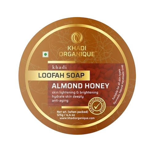 Мыло с Люфой, Миндалем и Медом (125 г), Loofah Soap Almond Honey, произв. Khadi Organique #1