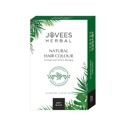 Натуральная краска для волос: цвет Черный (100 г), Natural Hair Colour Soft Black, произв. Jovees #1