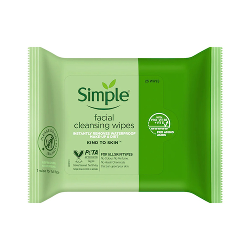 Очищающие салфетки для лица (25 шт), Facial Cleansing Wipes, произв. Simple #1