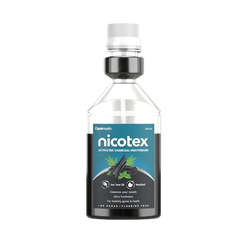 Ополаскиватель для рта с Активированным углем (250 мл), Nicotex Activated Charcoal Mouthwash, произв. Cipla #1