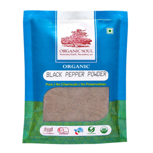 Органический молотый Черный Перец (100 г), Organic Black Pepper Powder, произв. Organic Soul #1
