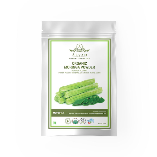 Органический порошок Моринги (100 г), Organic Moringa Powder, произв. Aryan #1