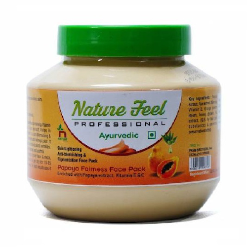 Осветляющая маска для лица с Папайей (500 г), Papaya Fairness Face Pack, произв. Nature Feel #1