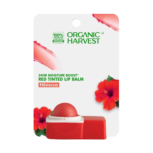 Оттеночный бальзам для губ Гибискус (10 г), Red Tinted Lip Balm Hibiscus, произв. Organic Harvest #1