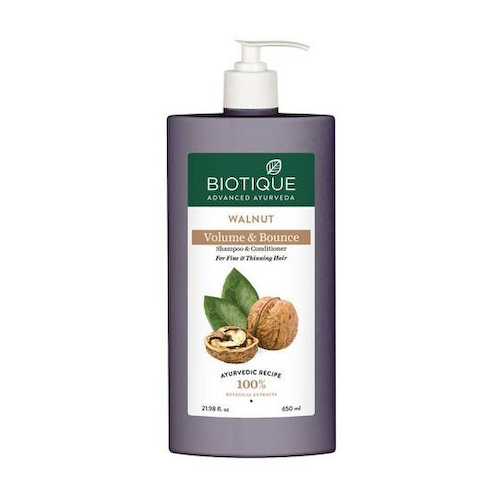 Шампунь-кондиционер для объема волос с Грецким орехом (650 мл), Walnut Volume &amp; Bounce Shampoo &amp; Conditioner, произв. Biotique #1