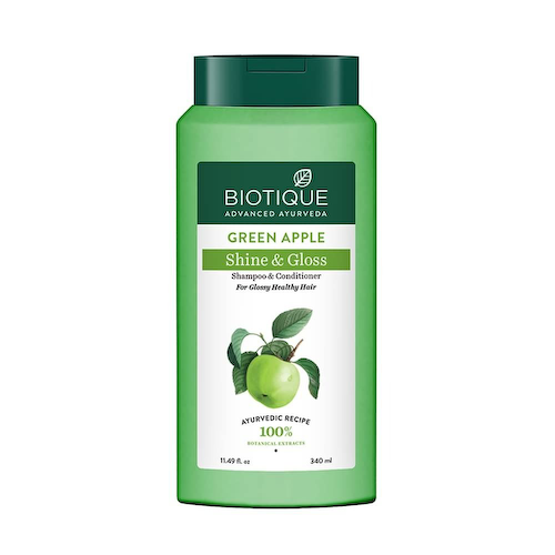 Шампунь-кондиционер с Зеленым яблоком (340 мл), Green Apple Shine &amp; Gloss Shampoo &amp; Conditioner, произв. Biotique #1