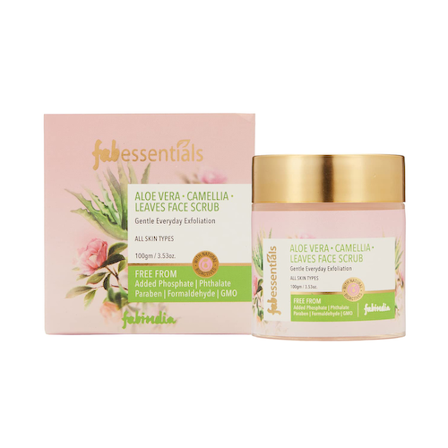Скраб для лица с Алоэ вера и листьями Камелии (100 г), Aloe Vera Camellia Leaves Face Scrub, произв. Fabessentials #1