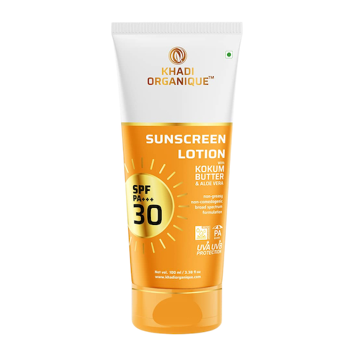 Солнцезащитный лосьон с маслом Кокума и Алоэ вера (100 мл), Sunscreen Lotion with Kokum Butter &amp; Aloe Vera SPF 30 PA+++, произв. Khadi Organique #1