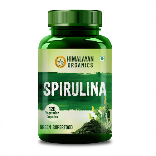 Спирулина (120 кап, 500 мг), Organic Spirulina, произв. Himalayan Organics #1