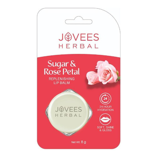Восстанавливающий бальзам для губ с сахаром и лепестками Роз (8 г), Sugar &amp; Rose Petal Replenishing Lip Balm, произв. Jovees #1