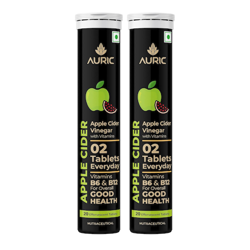 Яблочный уксус с витаминами (2 x 20 таб, 4 г), Apple Cider Vinegar with Vitamins, произв. Auric #1