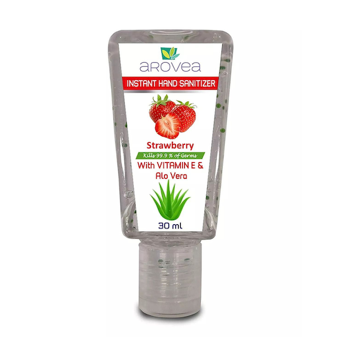 Антисептический гель для рук с Клубникой (30 мл), Instant Hand Sanitizer Strawberry, произв. Arovea #1