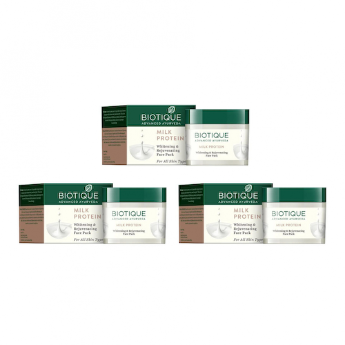 Маска для лица с Молочным протеином (3 х 50 г), Milk Protein Whitening &amp; Rejuvenating Face Set, произв. Biotique #1