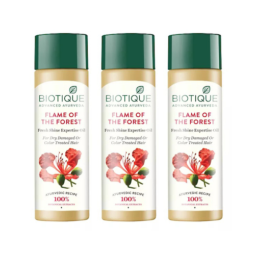 Масло для сухих и поврежденных волос (3 х 120 мл), Flame Of Forest Hair Oil Set, произв. Biotique #1