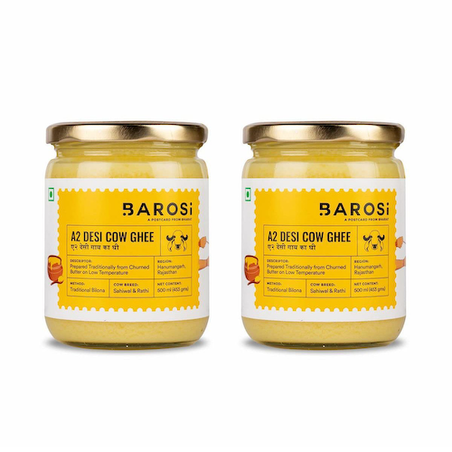 Масло Гхи из молока А2 (2 х 500 мл), A2 Desi Cow Ghee Set, произв. Barosi #1
