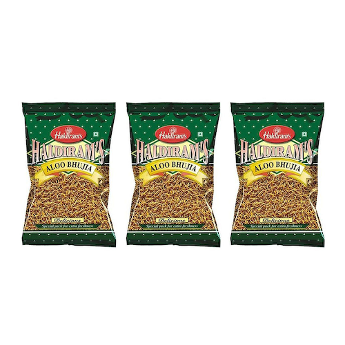 Набор Алу Бхуджия: картофельная закуска (3 x 200 г), Aloo Bhujia Set, произв. Haldiram&apos;s #1