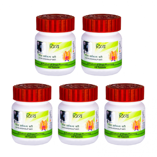 Набор Аршкалп Вати (5 x 80 таб, 500 мг), Arshkalp Vati Set, произв. Patanjali #1