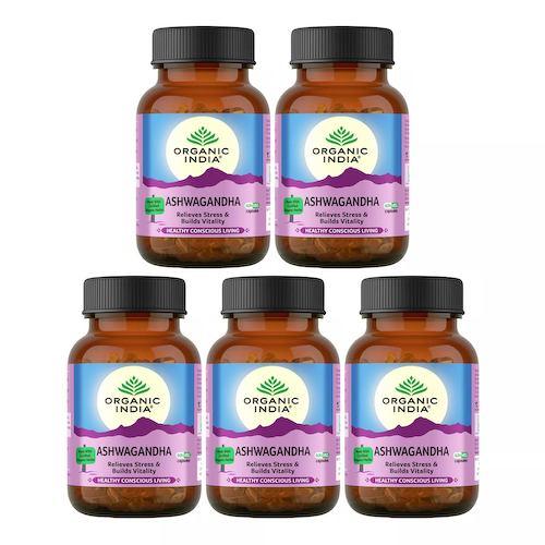 Набор Ашваганда (5 x 60 кап, 400 мг), Ashwagandha Set, произв. Organic India #1