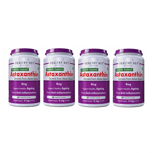 Набор Астаксантин (4 x 60 кап, 4 мг), Astaxanthin Set, произв. HealthyHey #1