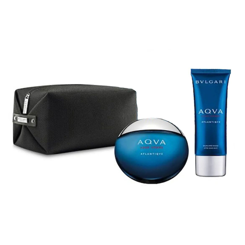 Набор Атлантический океан (100 мл + 100 мл), Aqva Atlantiqve Eau De Toilette, After Shave Balm &amp; Pouch Set, произв. Bvlgari #1