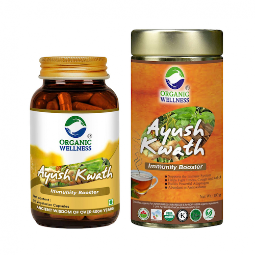 Набор Аюш Кватх (90 кап + 100 г), Ayush Kwath Set, Organic Wellness #1